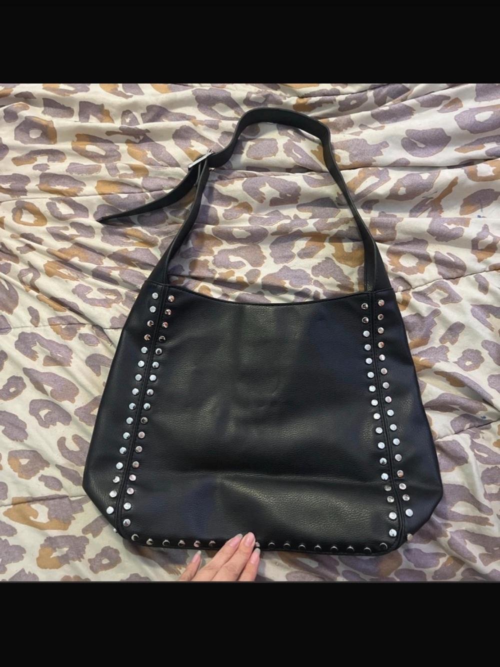 BCBGeneration Black Studded Shoulder Bag